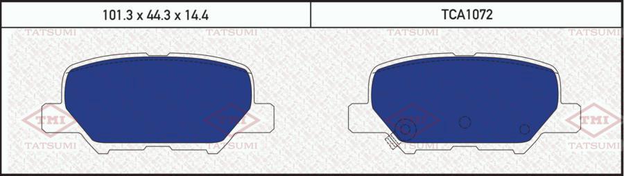 

Колодки дисковые задние \ CITROEN C4 12>, MAZDA 6 12>, MITSUBISHI ASX/Outlander 10 TCA1072