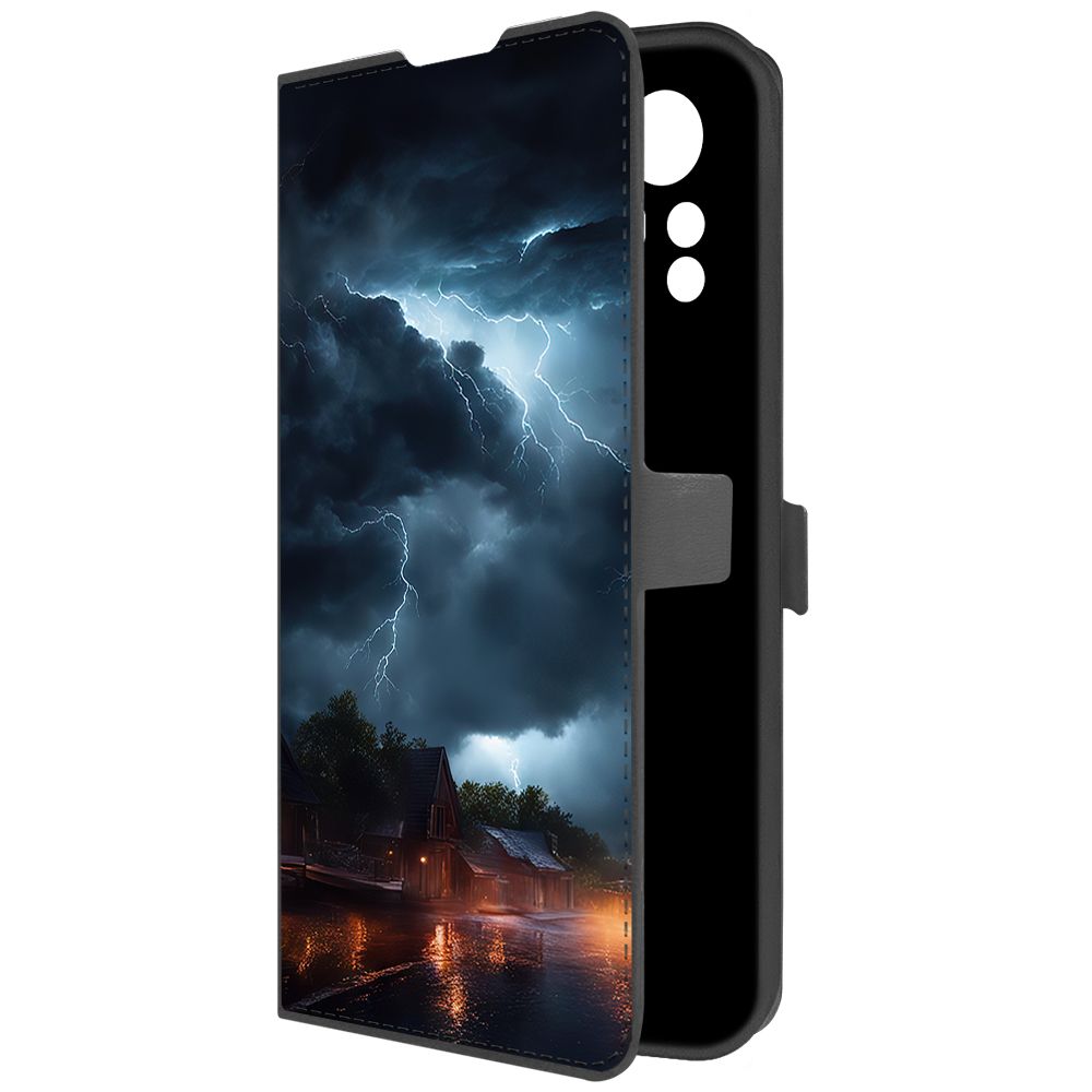 

Чехол-книжка Krutoff Eco Book для Xiaomi Redmi Note 12S Ночная гроза (черный)
