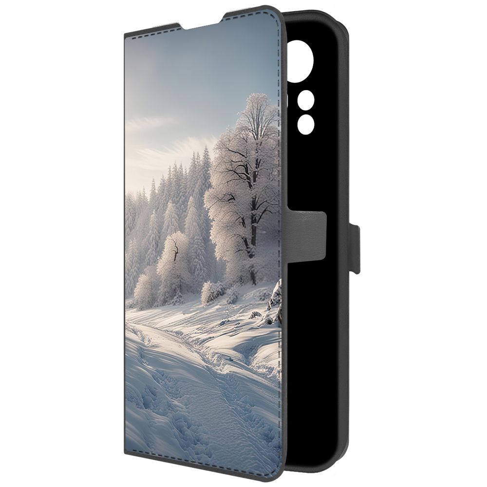 

Чехол-книжка Krutoff Eco Book для Xiaomi Redmi Note 12S Снег (черный)