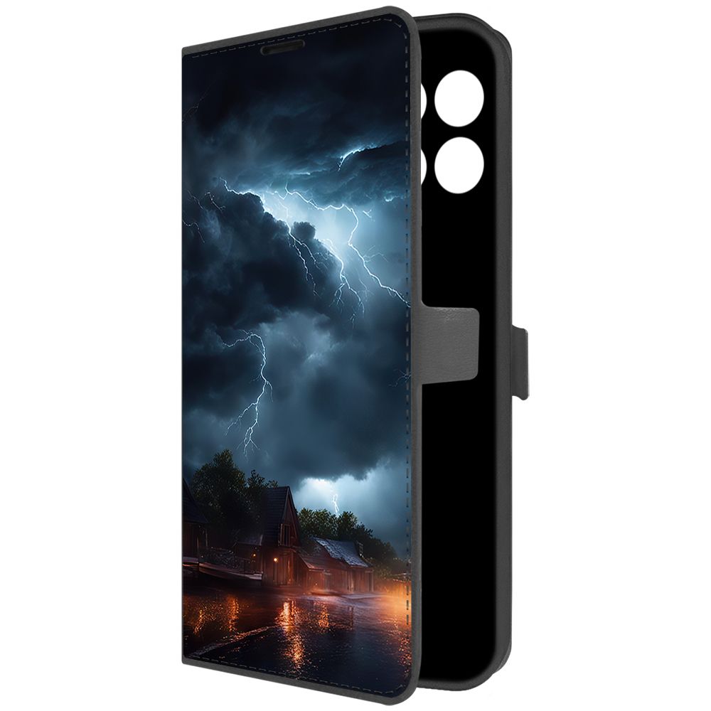 

Чехол-книжка Krutoff Eco Book для Honor X6 Ночная гроза (черный)
