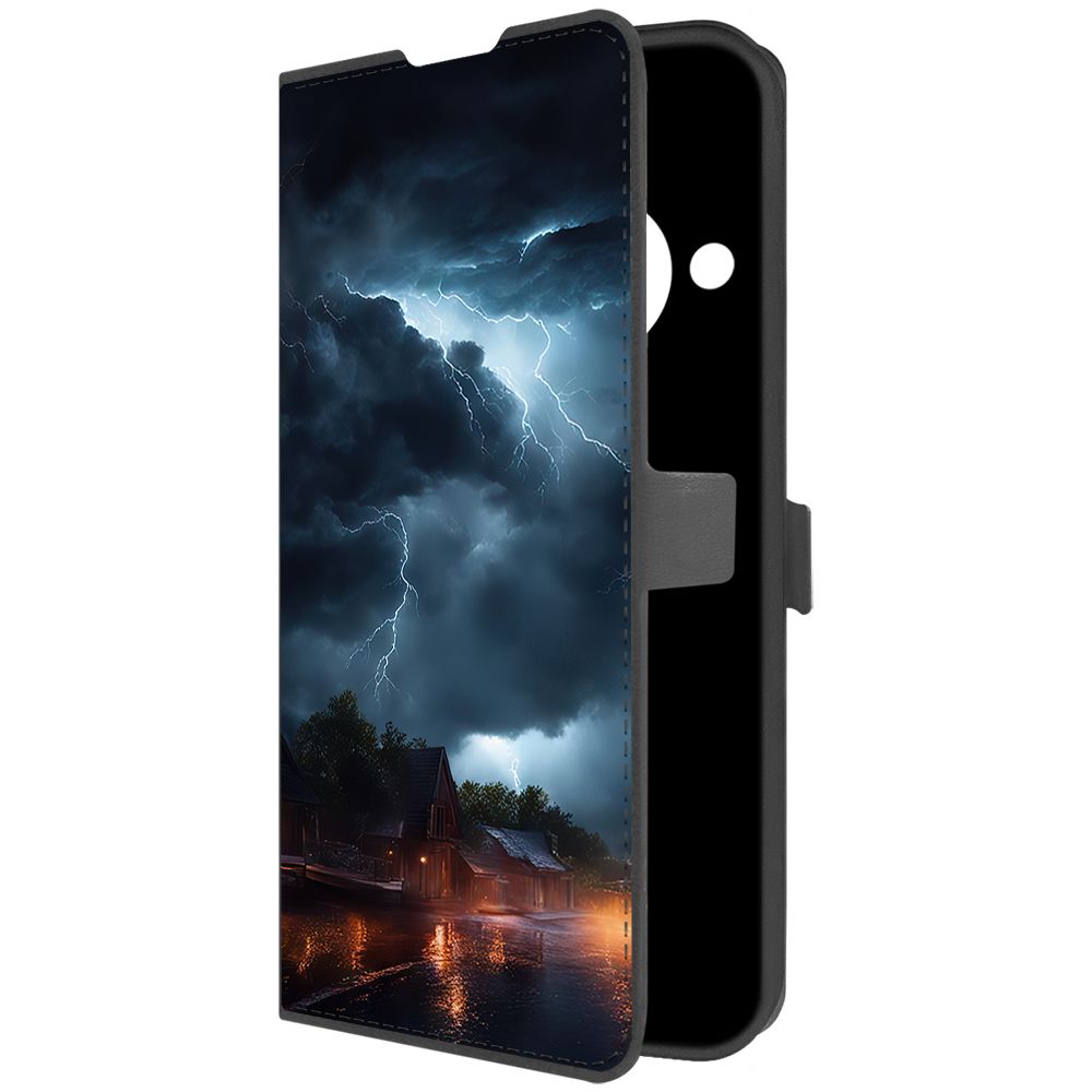 

Чехол-книжка Krutoff Eco Book для Honor X9a Ночная гроза (черный)