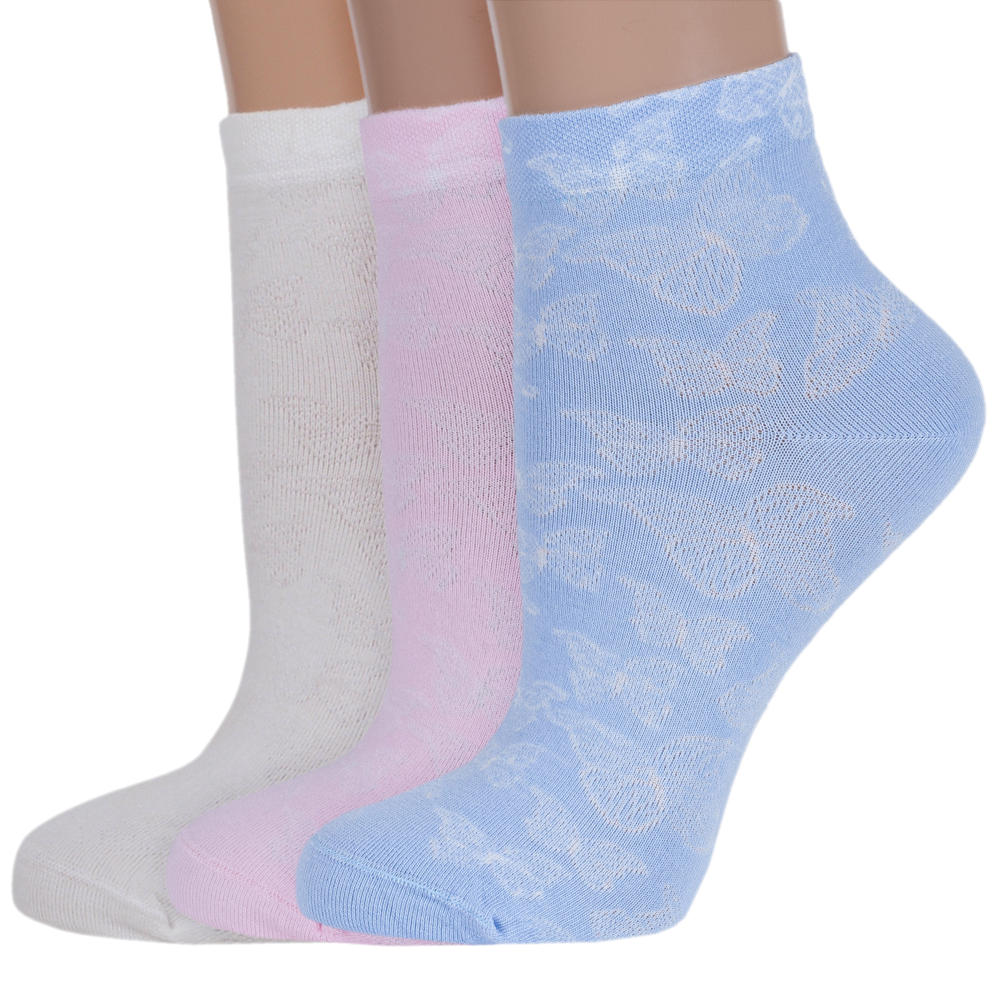 

Комплект носков женских Rusocks 3-Ж-1527 бежевых; розовых; голубых 23-25, 3-Ж-1527
