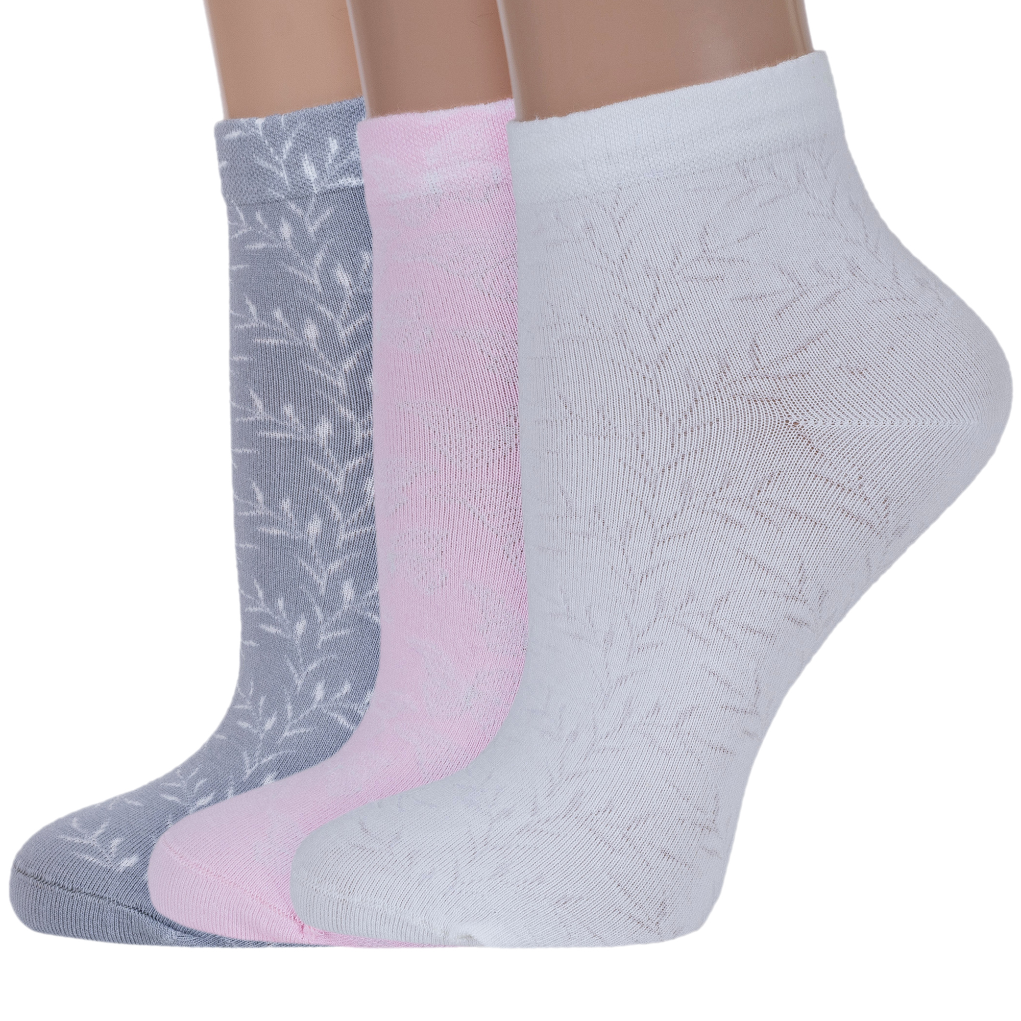 

Комплект носков женских Rusocks 3-Ж-1527 серых; розовых; бежевых 23-25, 3-Ж-1527