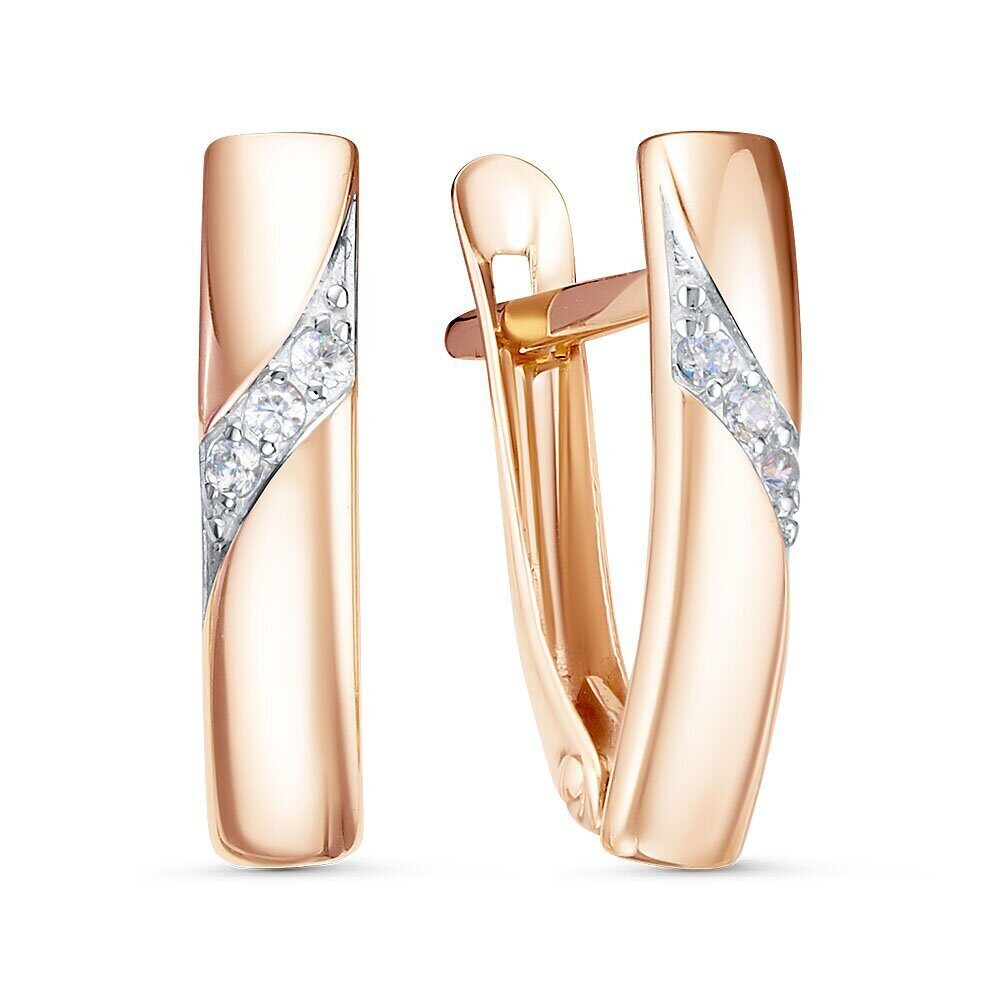 

Серьги из красного золота 585Gold 302007265, фианит, 302007265