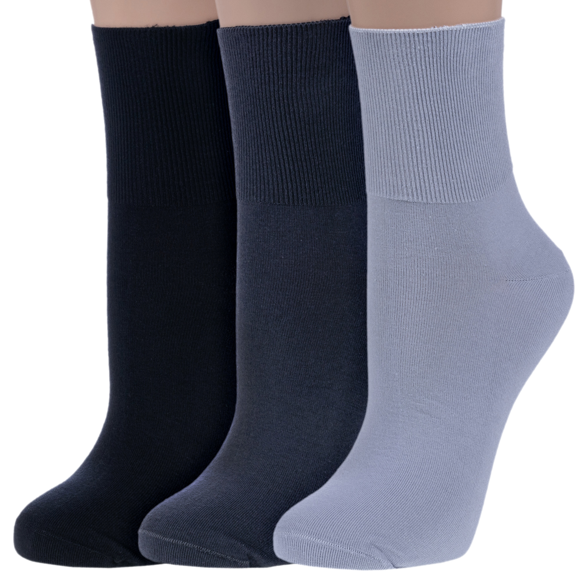 

Комплект носков женских Rusocks 3-Ж-1800 черных; серых 23-25, Черный;серый, 3-Ж-1800
