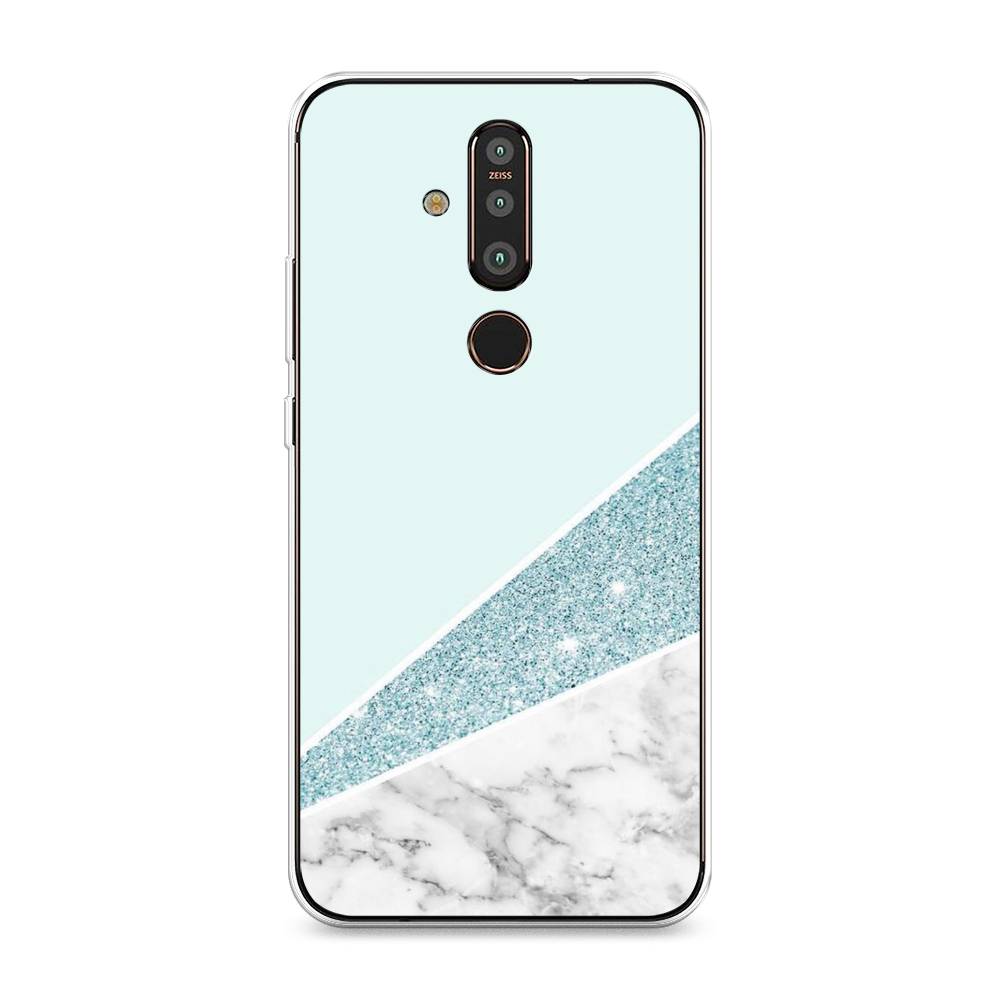 

Чехол Awog "Мрамор с голубыми блестками" для Nokia X71
