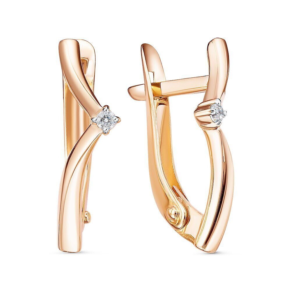 

Серьги из красного золота 585Gold 302007268, фианит, 302007268