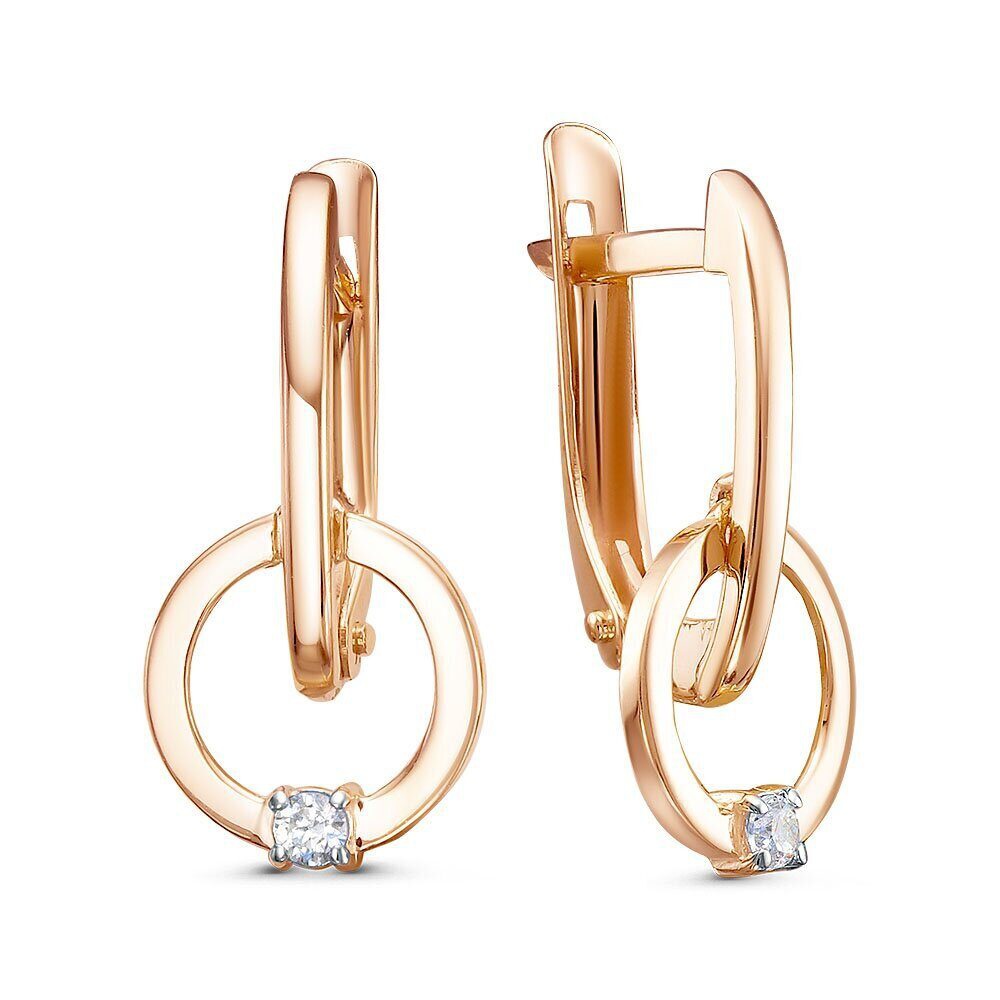 

Серьги из красного золота 585Gold 302007267, фианит, 302007267