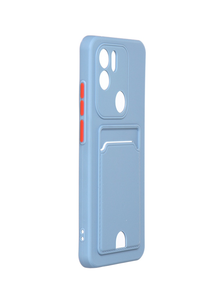 Чехол DF для Xiaomi Redmi A1+ Silicone с отделением для карты xiCardCase-04 Gray-Blue
