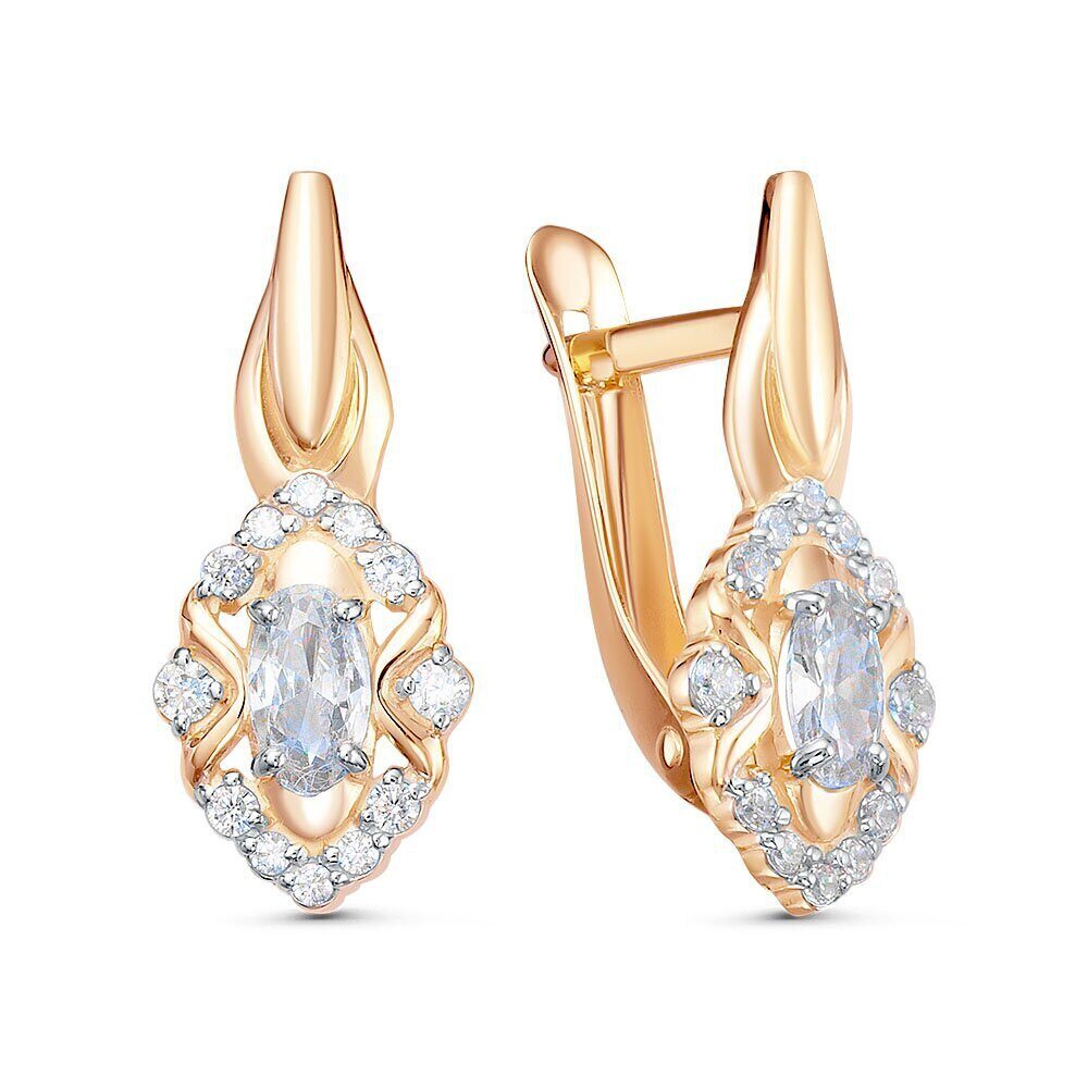 

Серьги из красного золота 585Gold 302007257, фианит, 302007257