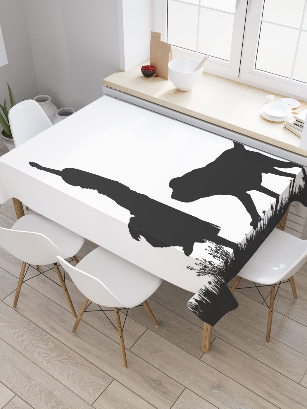 

Скатерть прямоугольная JoyArty "Девочка с собакой" из сатена, 120x145 см, Белый, Девочка с собакой