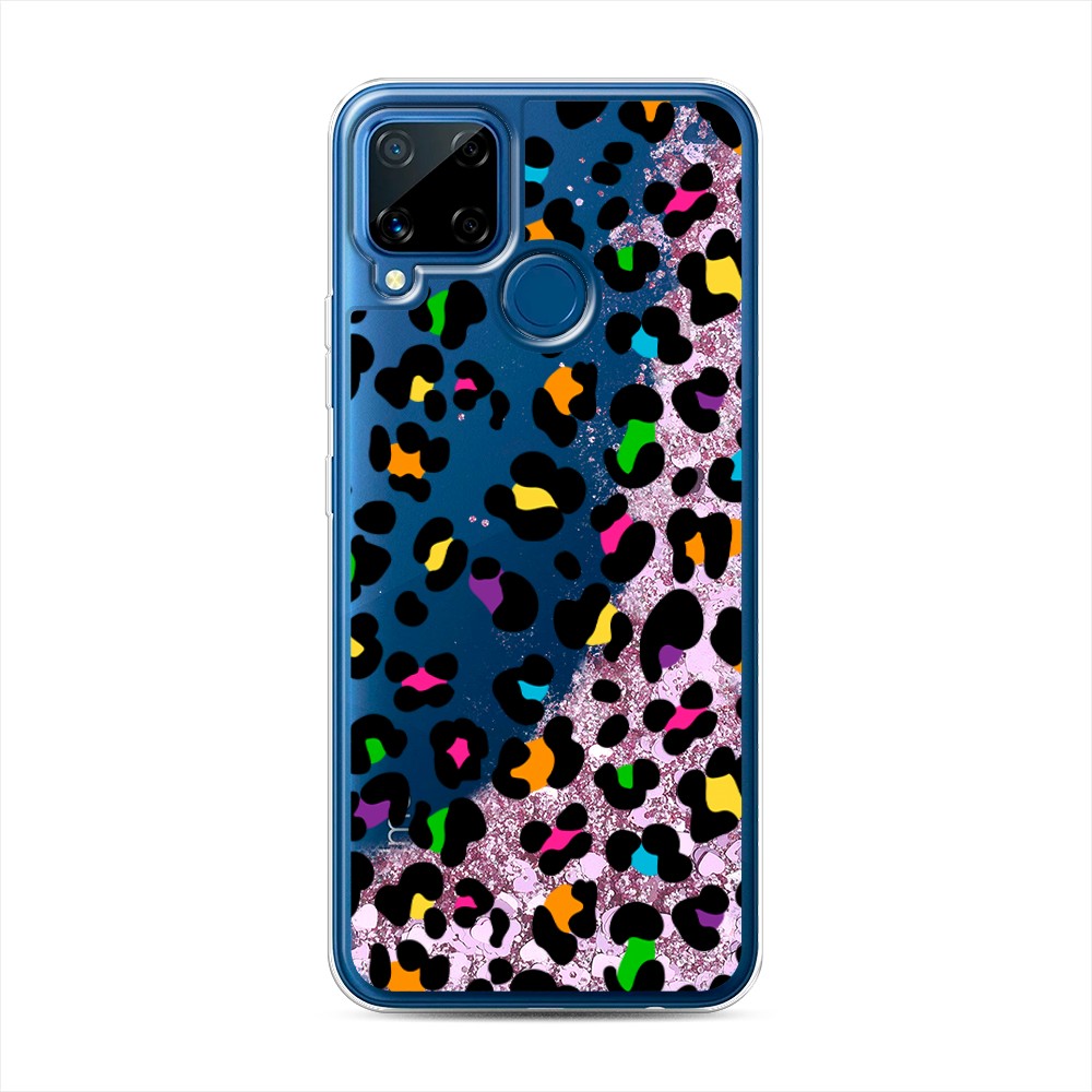 

Жидкий чехол с блестками "Яркий леопард" на Realme C15, 255094-1
