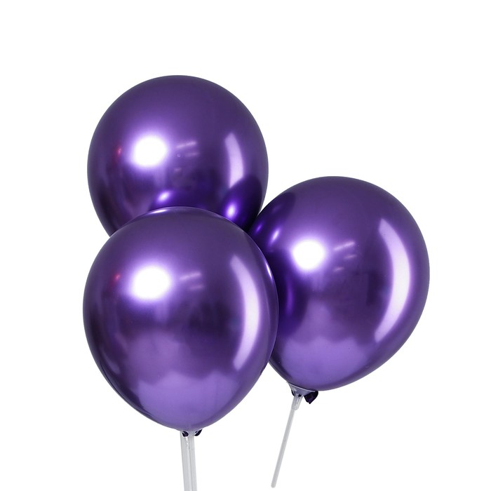 Шар латексный 9 Хром, металл, набор 50 шт., фиолетовый шар латексный 12 хром металл набор 50 шт фиолетовый