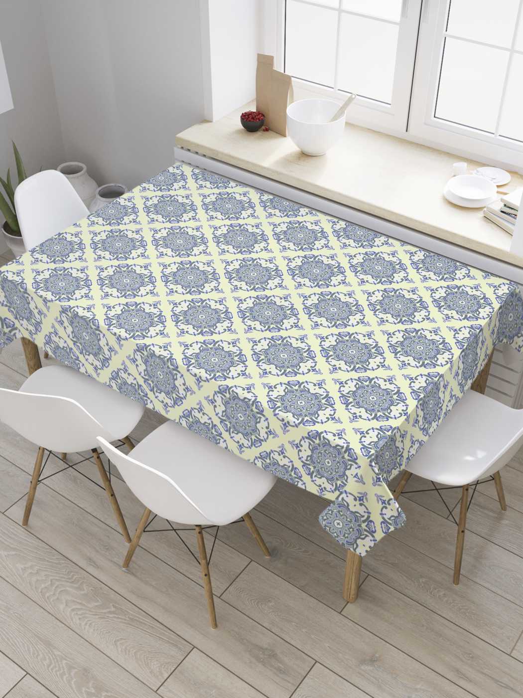 

Скатерть прямоугольная JoyArty "Этническая мозаика" из оксфорда, 180x145 см, Бежевый, Этническая мозаика