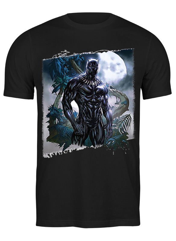 

Футболка мужская Printio Black panther design черная 3XL, Черный, Black panther design