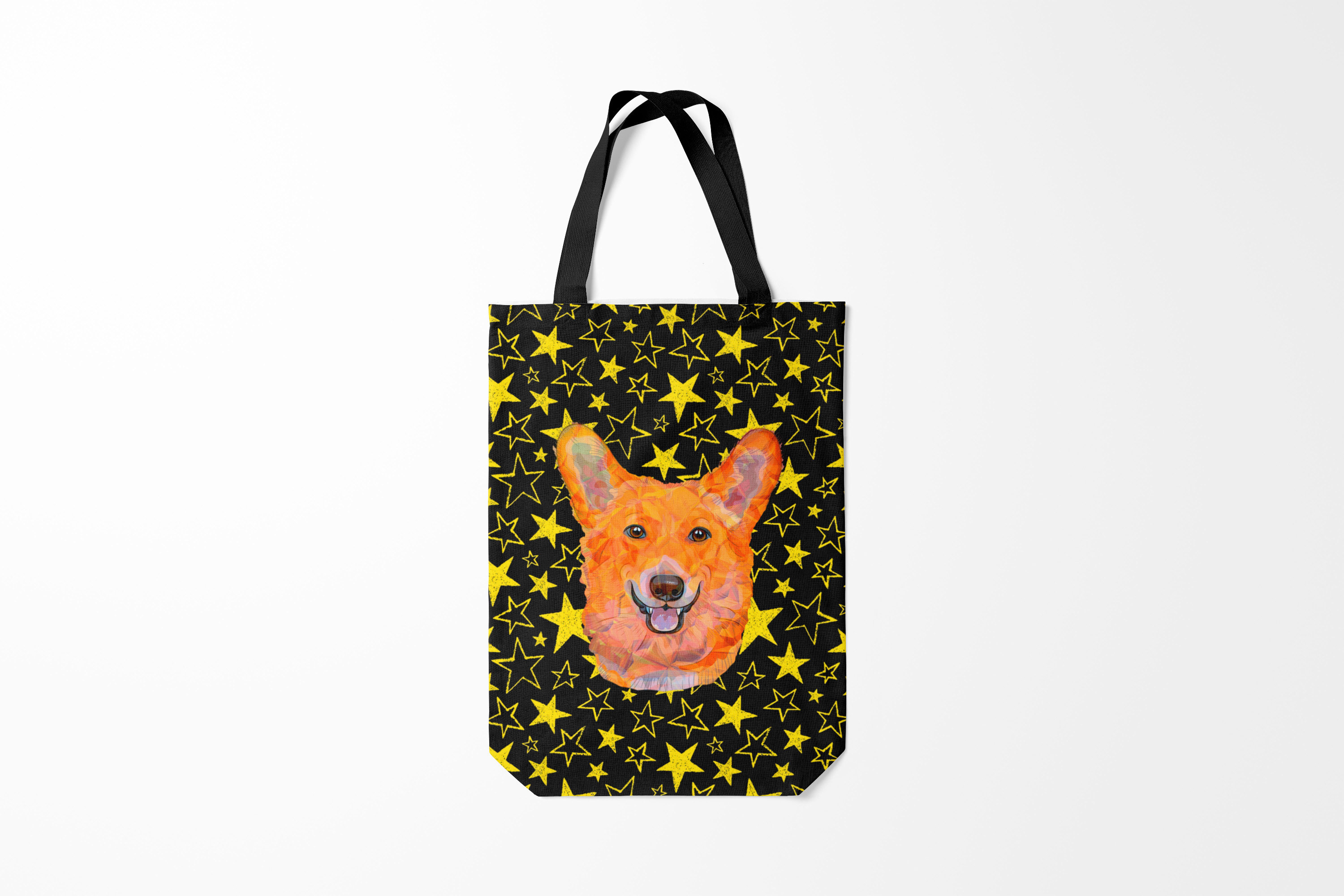 

Сумка шoппер унисекс Burnettie Вельш корги Corgi Stars, черный, Вельш корги Corgi Stars