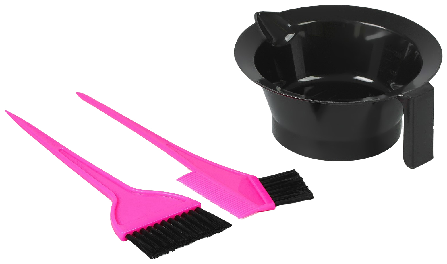 Набор для окрашивания, 3 предмета, цвет чёрный/розовый косметичка 2 отдела на молниях чёрный розовый