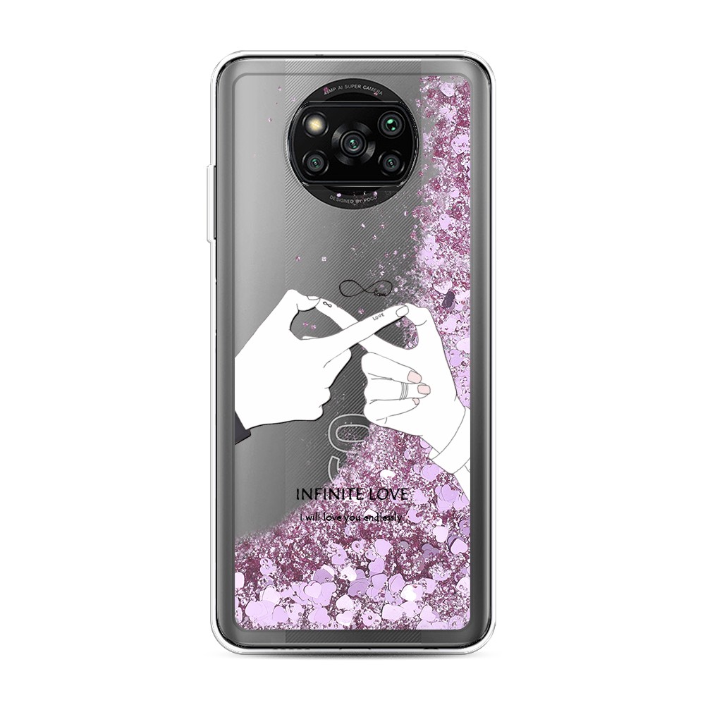 

Жидкий чехол с блестками "Любовь навсегда" на Xiaomi Poco X3 Pro, 310694-1