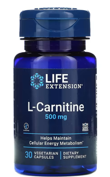 L-карнитин Life Extension L-Carnitine L-Карнитин 500 мг 30 вег. капсул