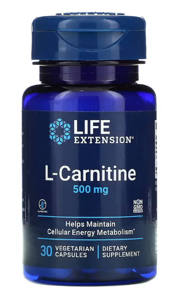 фото L-карнитин life extension l-carnitine l-карнитин 500 мг 30 вег. капсул