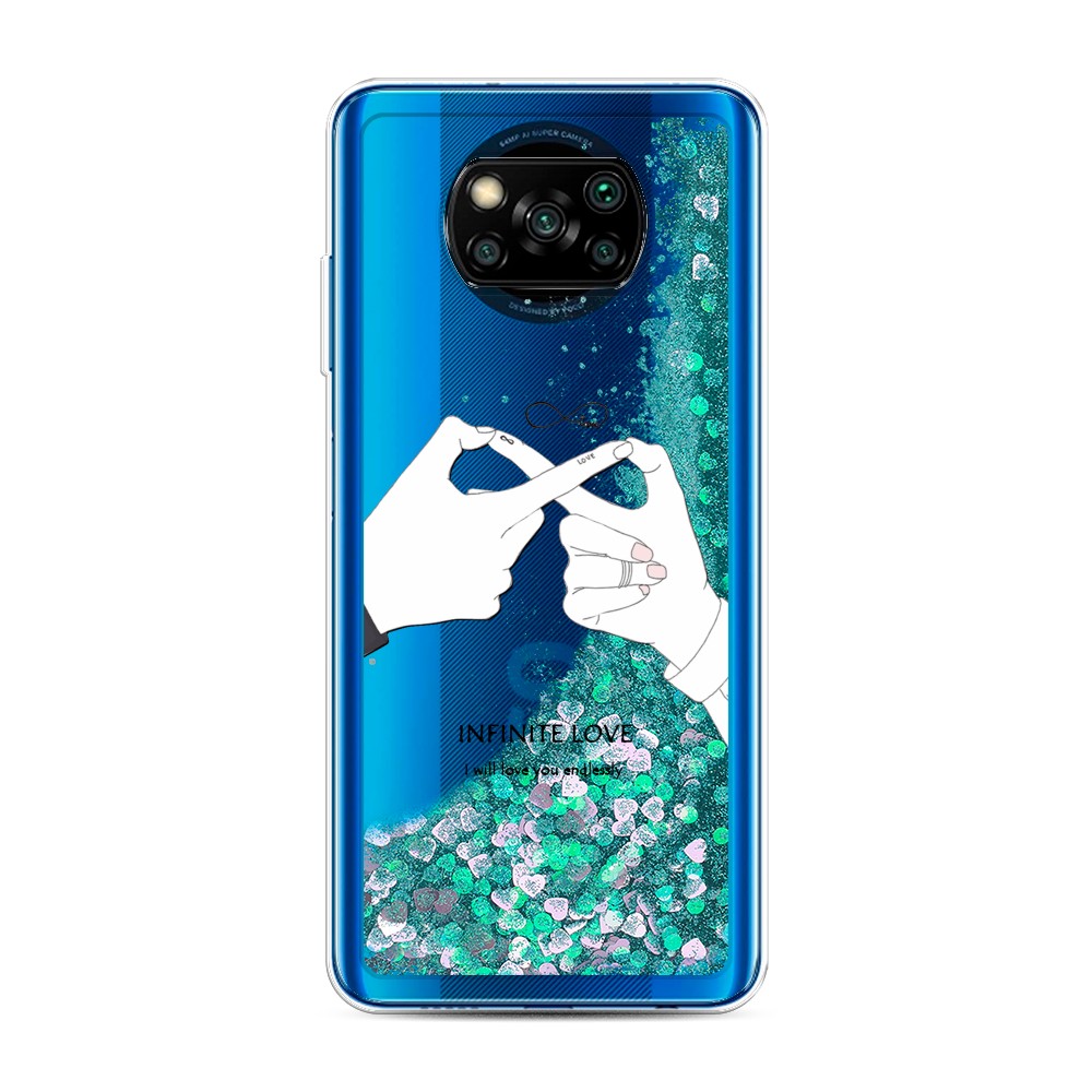 

Жидкий чехол с блестками "Любовь навсегда" на Xiaomi Poco X3 NFC, 39295-1