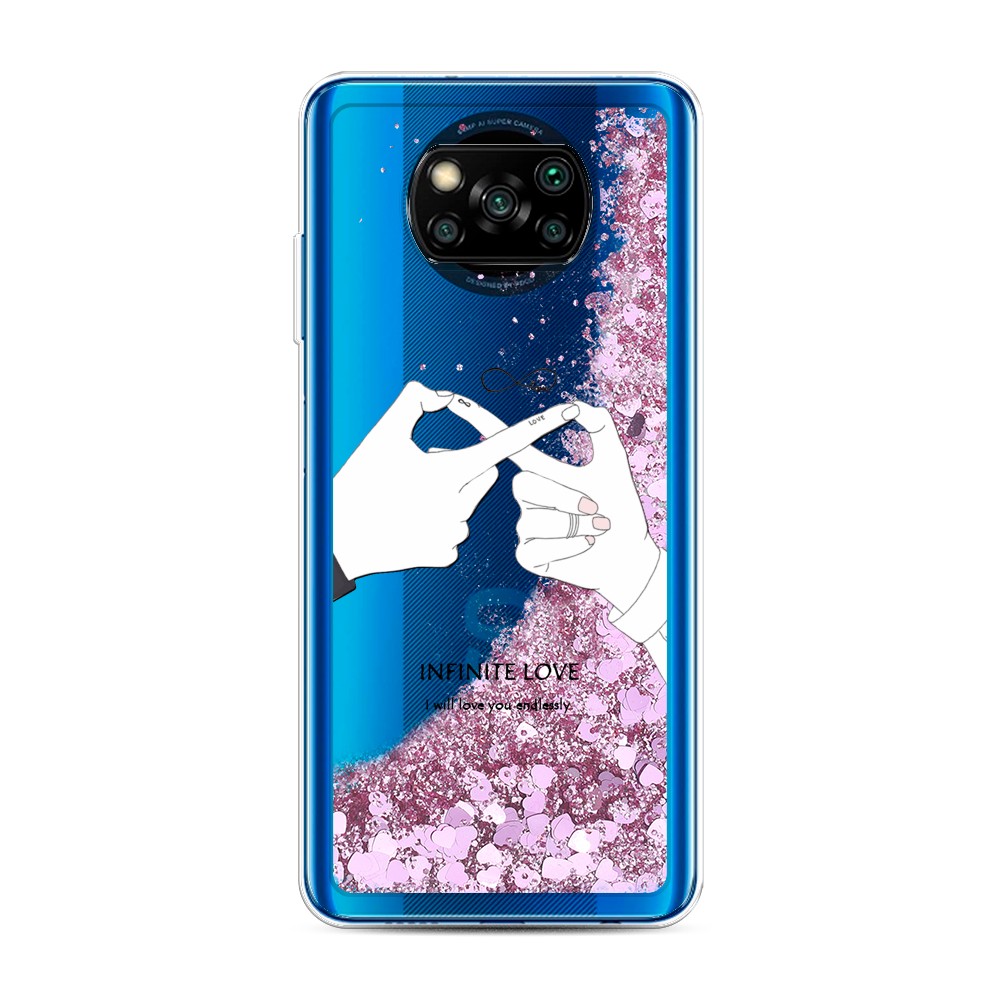 

Жидкий чехол с блестками "Любовь навсегда" на Xiaomi Poco X3 NFC, 39294-1