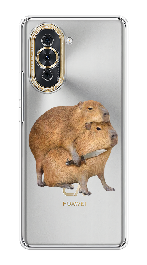 

Чехол на Huawei Nova 10 "Капибара с ножом", Бежевый, 6108950-1