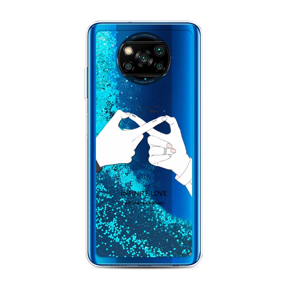 

Жидкий чехол с блестками "Любовь навсегда" на Xiaomi Poco X3 NFC, 39293-1