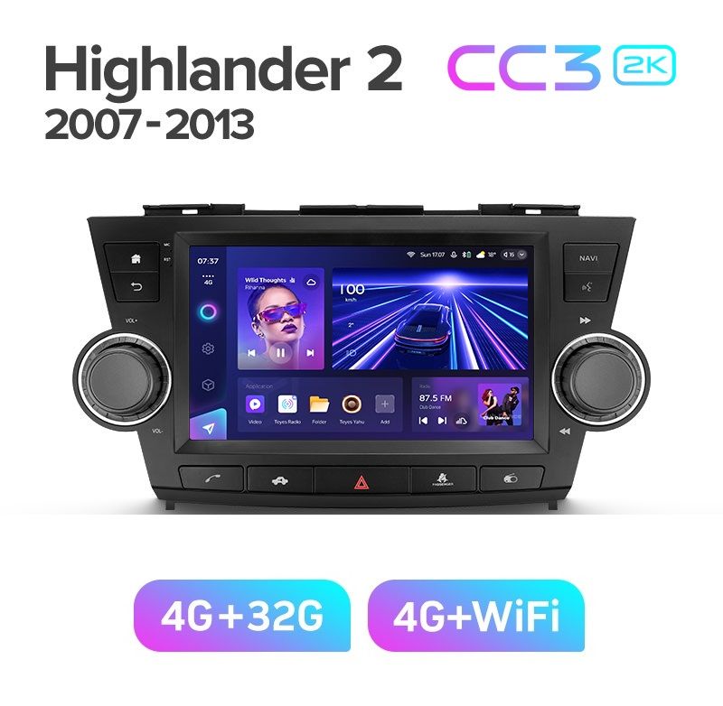 Магнитола TEYES TOYOTA HIGHLANDER 2007- 2013 г CC3 2K 432ГБ 3489000₽