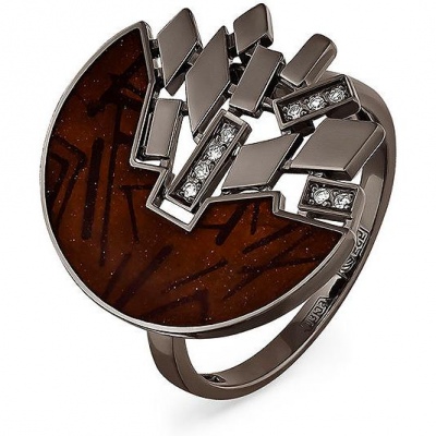 

Кольцо из белого золота с бриллиантом/эмалью р. 17 Kabarovsky 11-11079-1019, 11-11079-1019