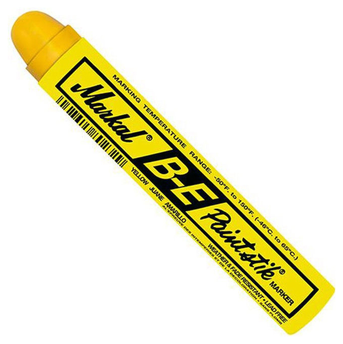 Твердый маркер-краска Markal B Paintstik универсальный, от -46 до +66°C, 17 мм Желтый