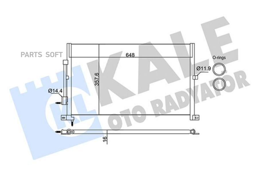 

Радиатор кондиционера Ford Mondeo III/Mondeo III Turnier 00>07 KALE 345375