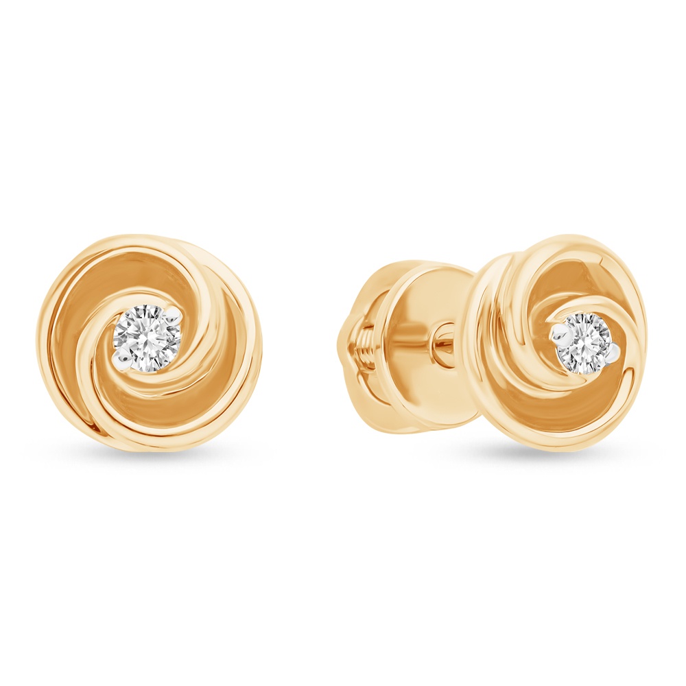 

Серьги из красного золота 585Gold 102007717, бриллиант, 102007717