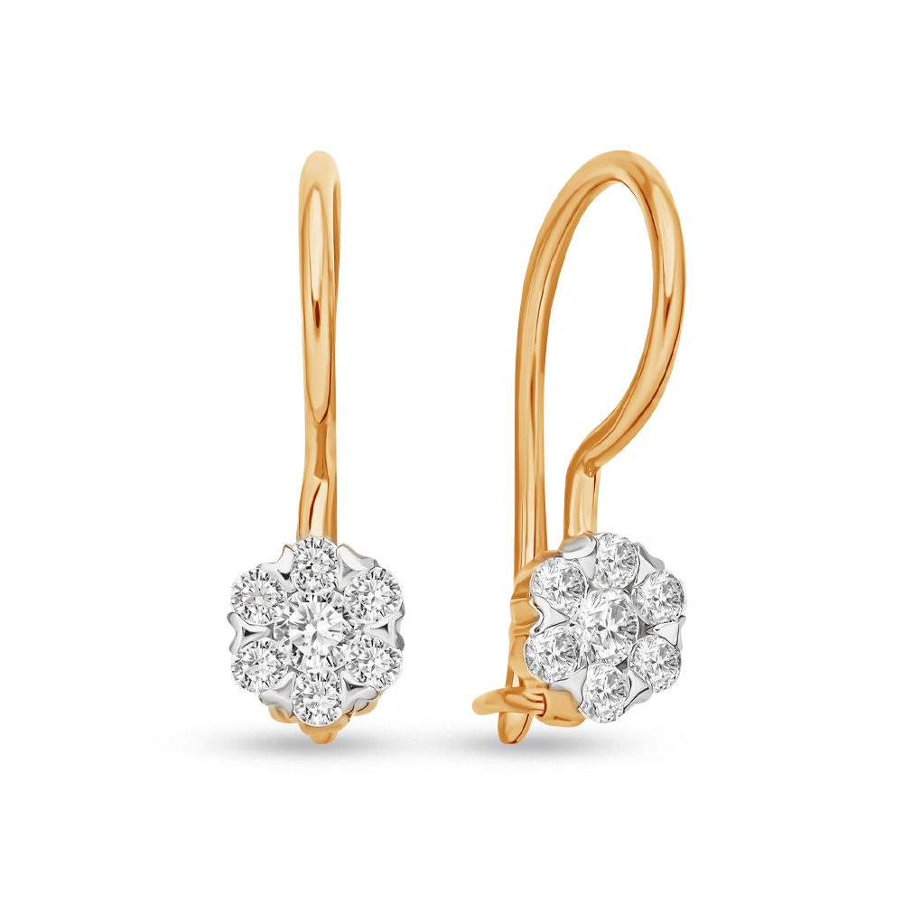 

Серьги из красного золота 585Gold 602001350, фианит, 602001350