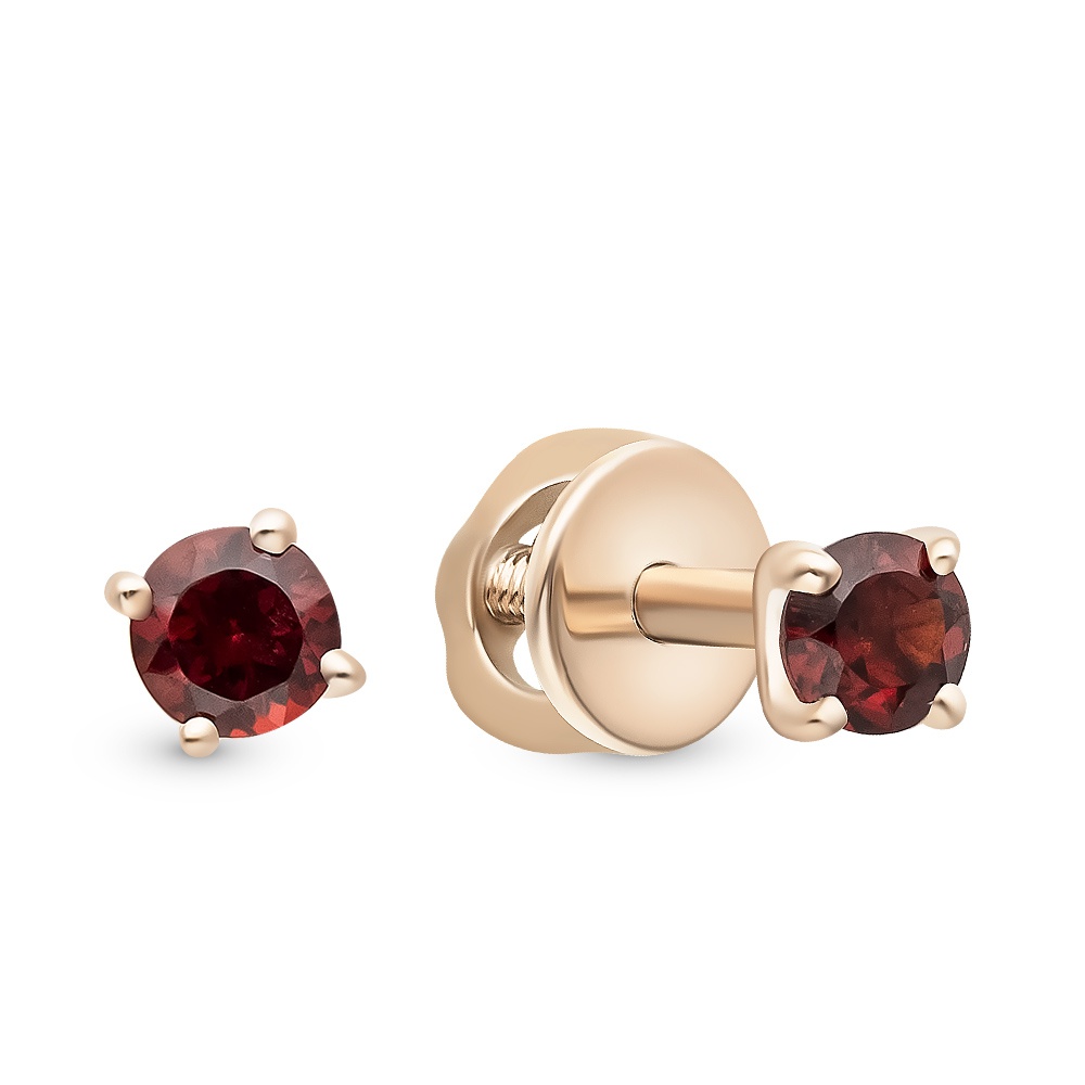 

Серьги из красного золота 585Gold 202010490, гранат, 202010490