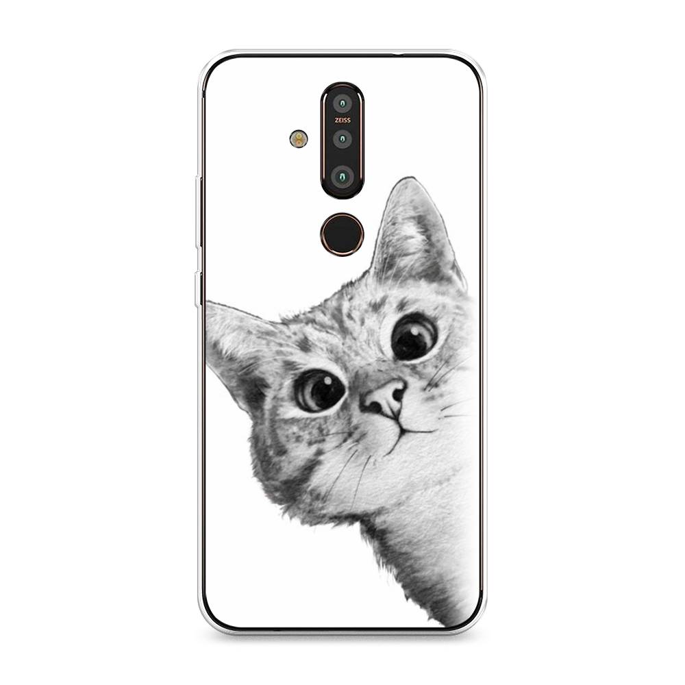 

Чехол Awog "Кот рисунок черно-белый" для Nokia X71