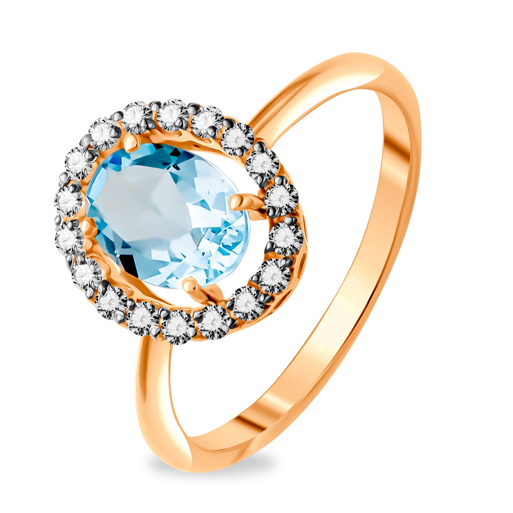 

Кольцо из золота р.  585Gold 201001428, топаз\фианит, 201001428