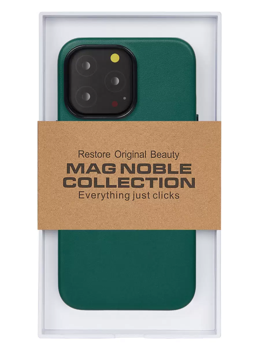 

Чехол с MagSafe для iPhone 15 Pro Mag Noble Collection - Зеленый