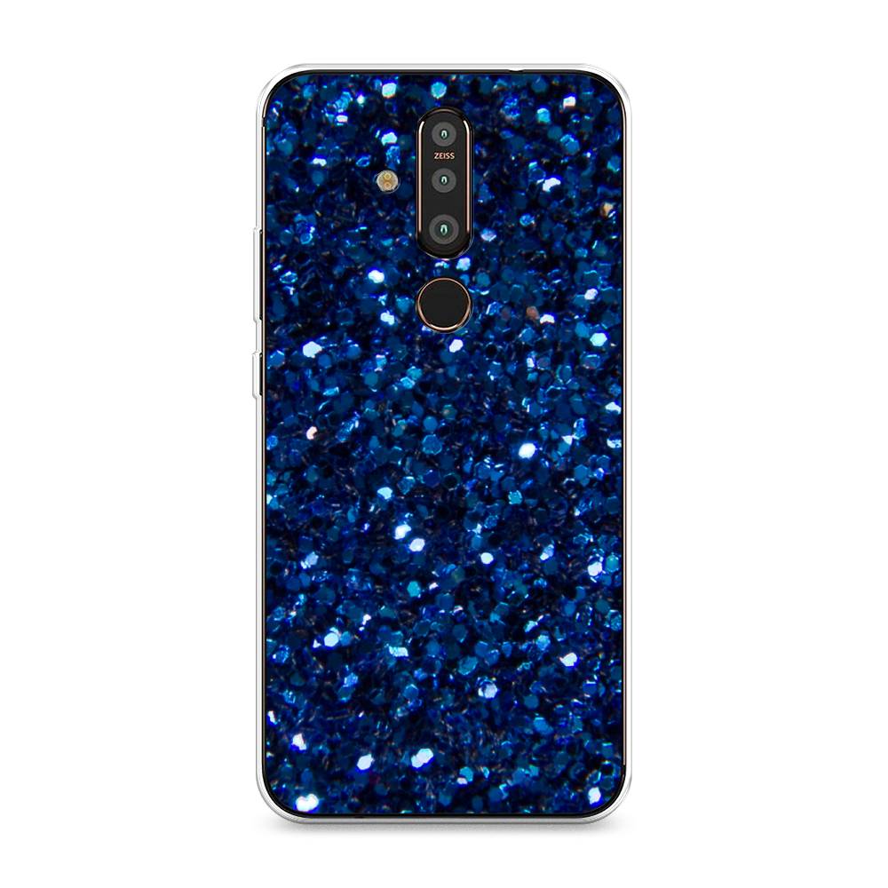 

Чехол Awog "Синие блестки рисунок" для Nokia X71