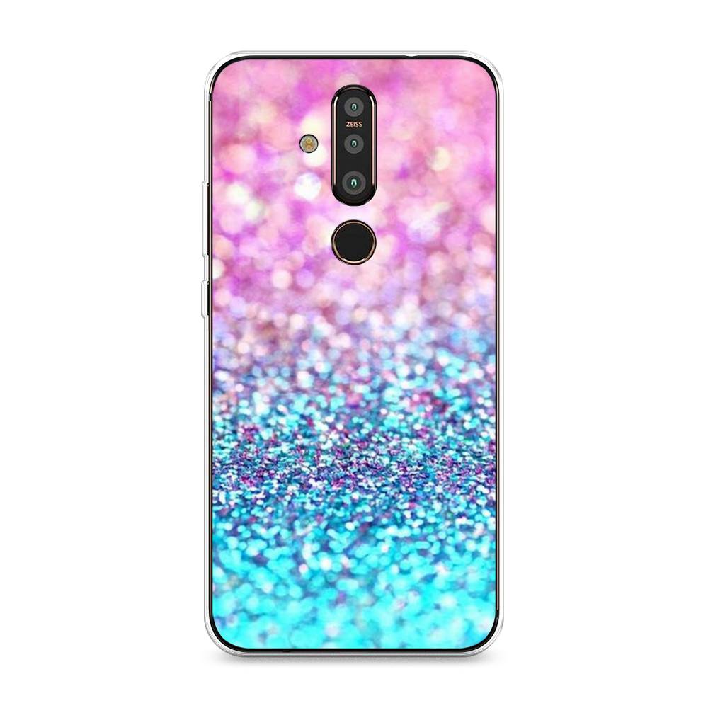 

Чехол Awog "Розово-голубые глиттеры рисунок" для Nokia X71