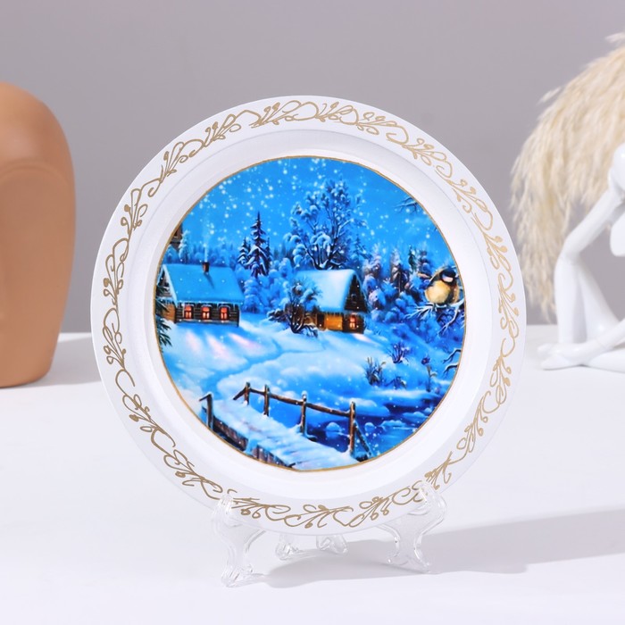 

Тарелка Зима, белая, D 20 см, лаковая миниатюра