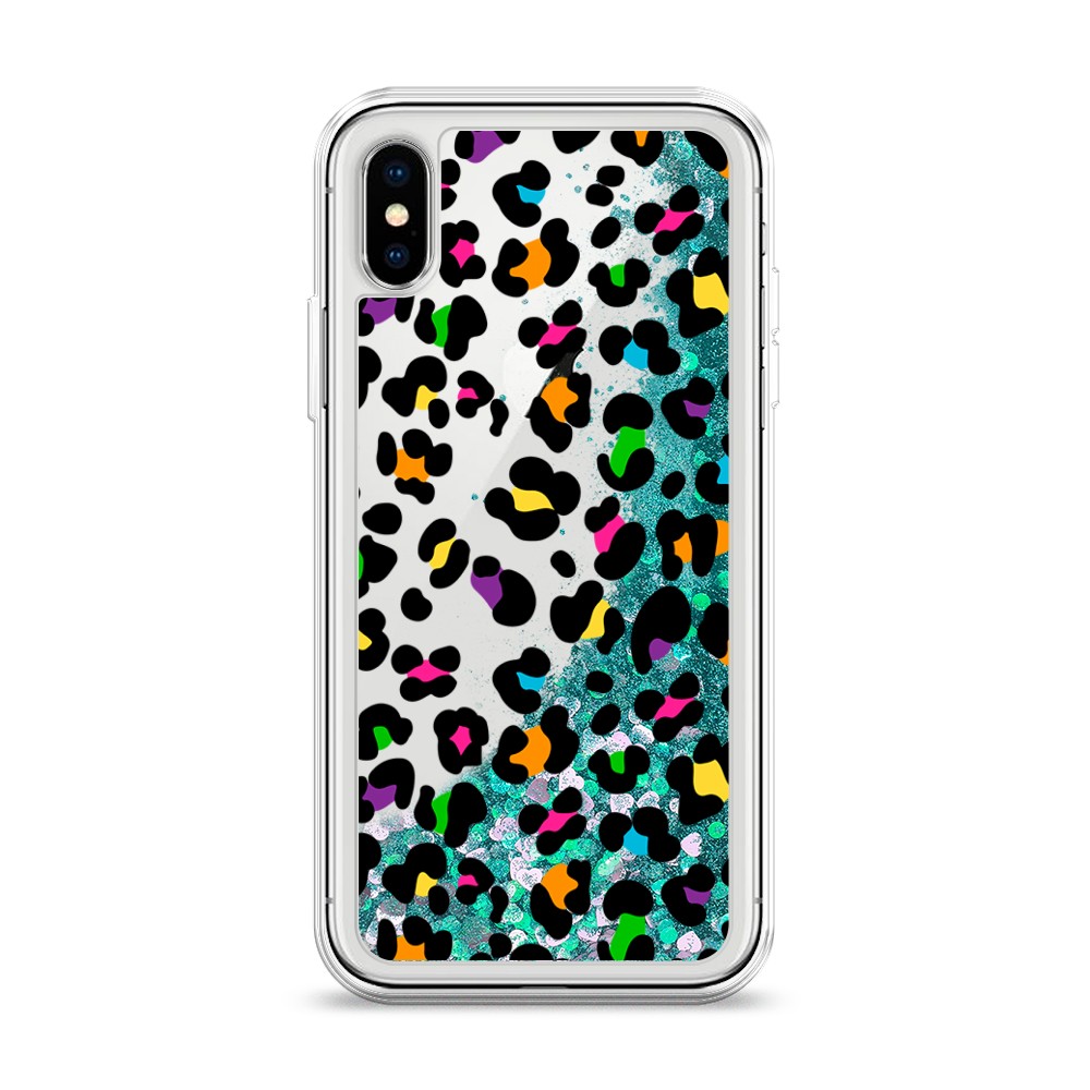 

Жидкий чехол с блестками "Яркий леопард" на Apple iPhone XS (10S), 11895-1