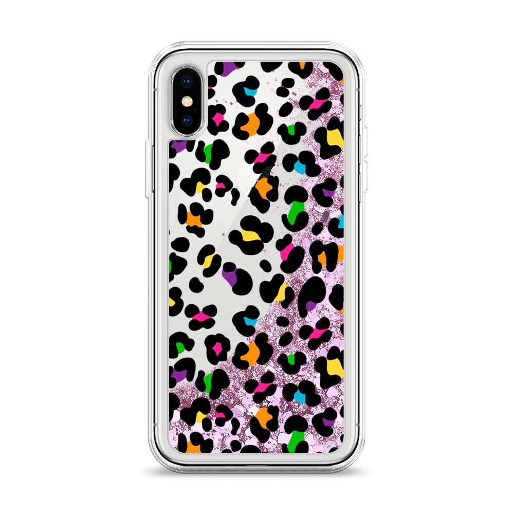 

Жидкий чехол с блестками "Яркий леопард" на Apple iPhone XS (10S), 11894-1