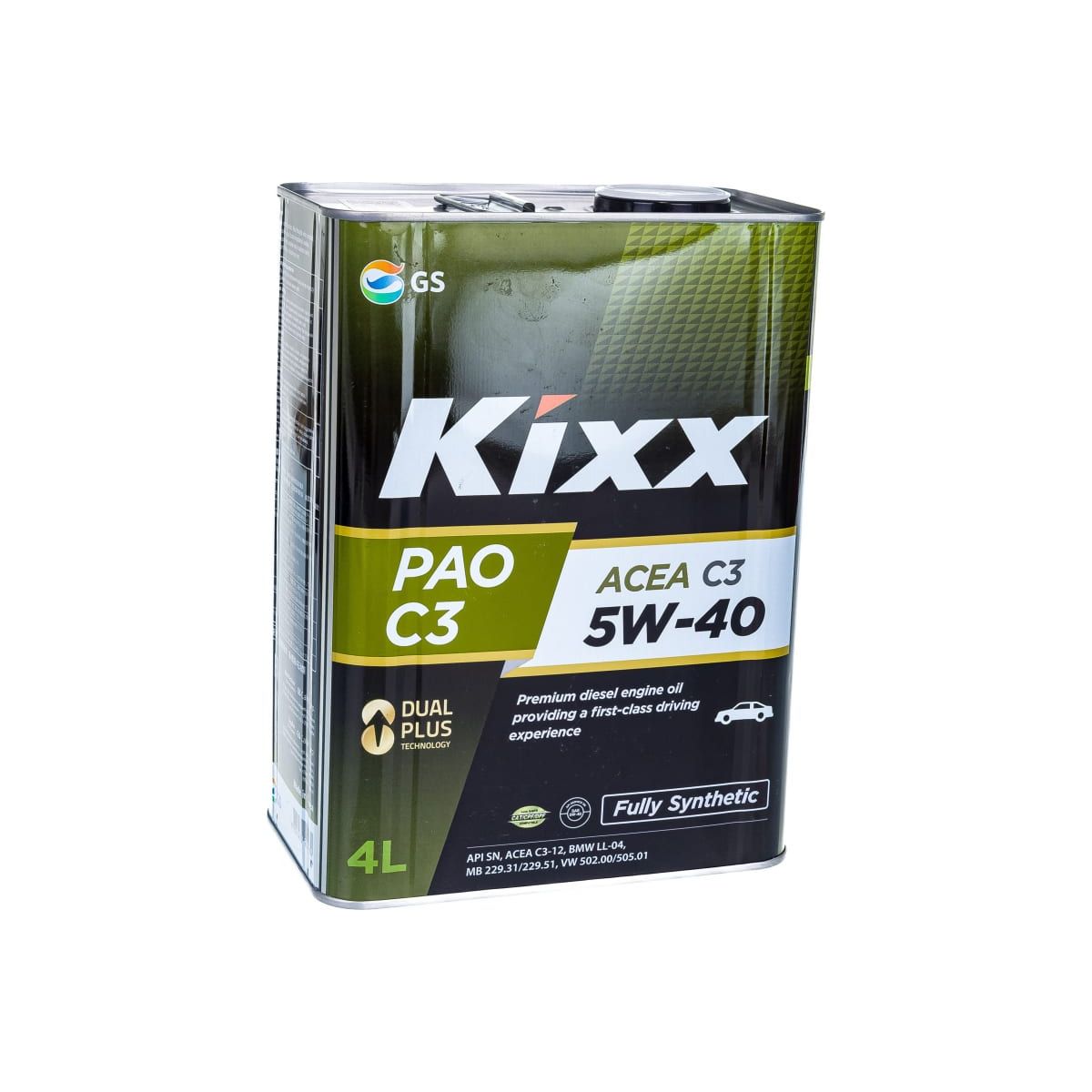 Моторное масло Kixx PAO 5w40 API SN/CF ACEA C3 4л