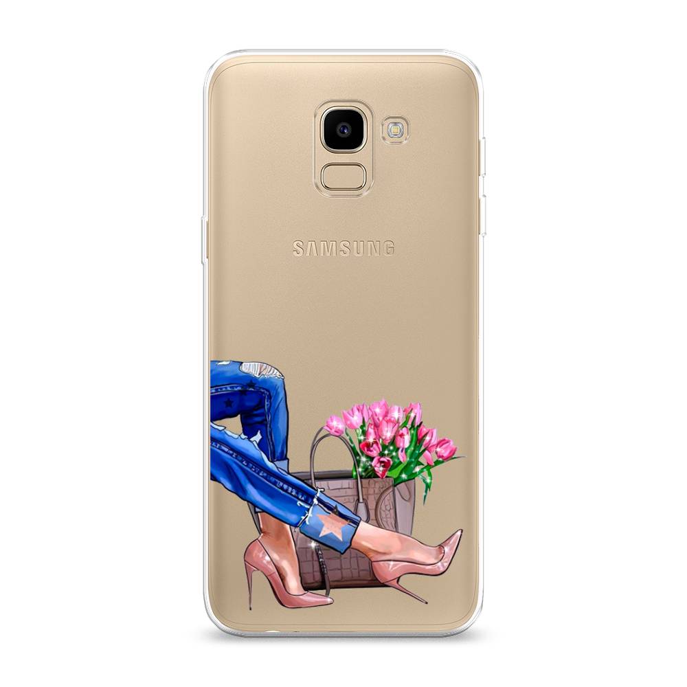 

Чехол Awog на Samsung Galaxy J6 2018 "Каблучки", Голубой;коричневый;розовый, 26150-7