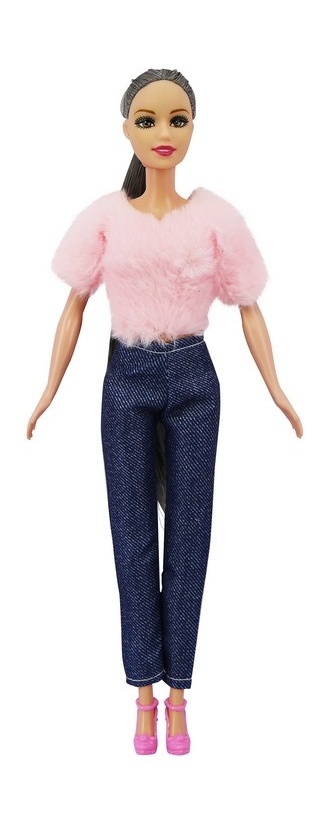 Модельная кукла  меняет цвет волос с сер на роз от тепла рук B1322422