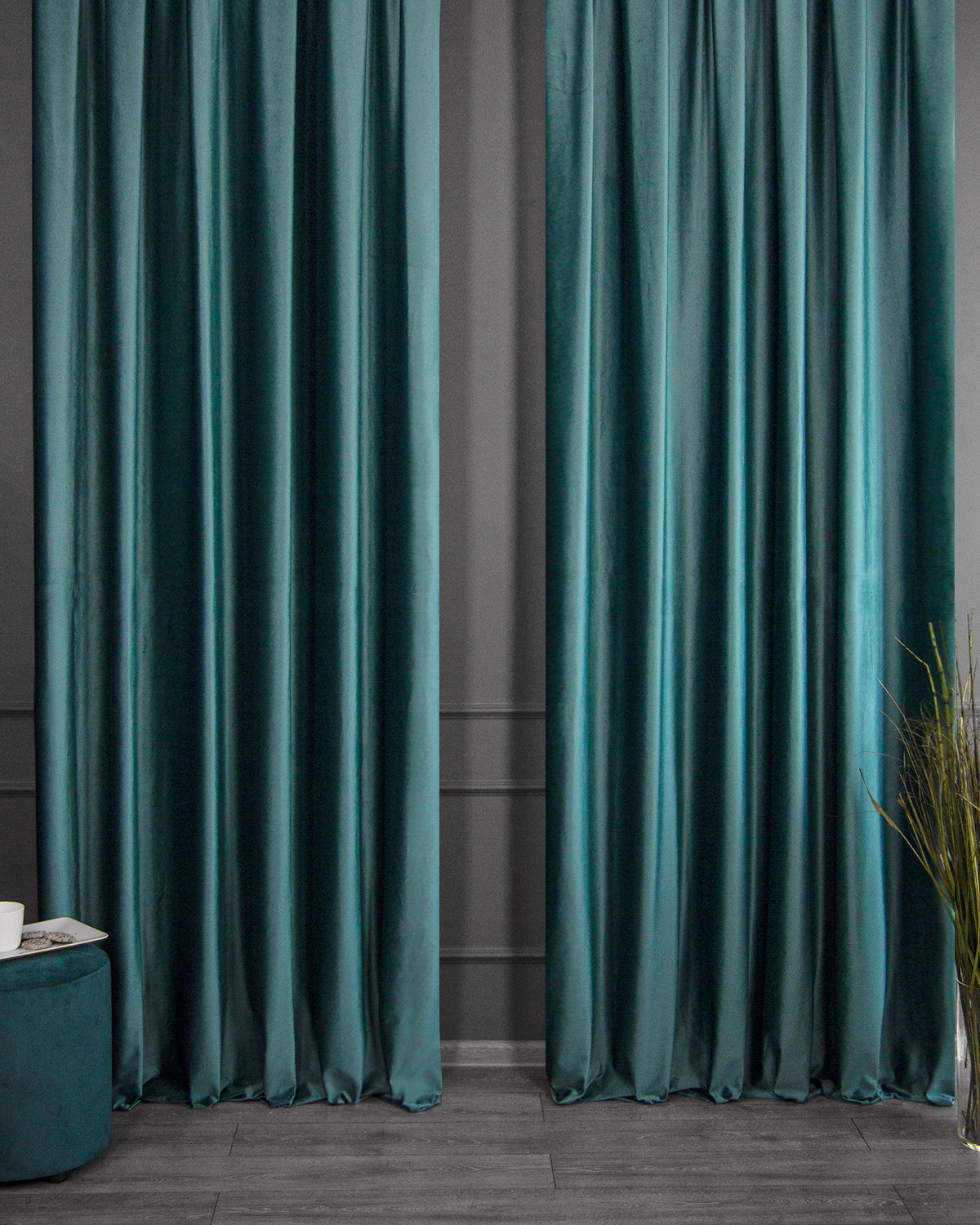 

Штора на люверсах бархат 150x255 Беллиссимо Темно-бирюзовый Evrika Home, Беллиссимо люв