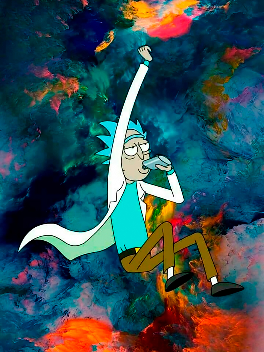 

Постер DRABS A3 Иллюстрация Рик Санчез с фляжкой Rick and Morty