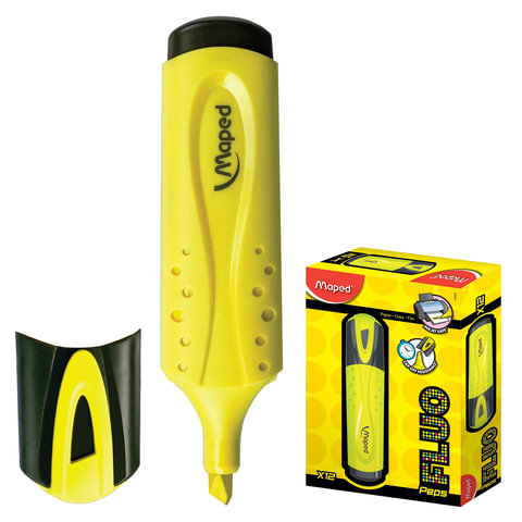 

Текстовыделитель MAPED (Франция) Fluo Pep's Classic, ЖЕЛТЫЙ, линия 1-5 мм, 742534 - 12 шт