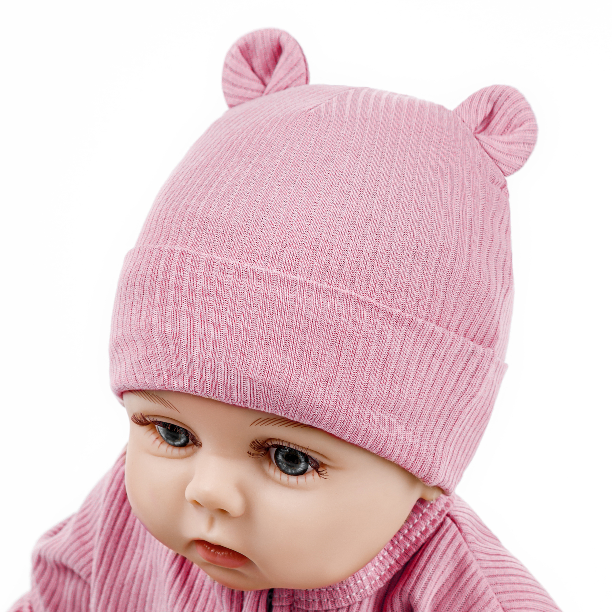 Шапка детская Amarobaby Fashion bear, розовый, 46-48